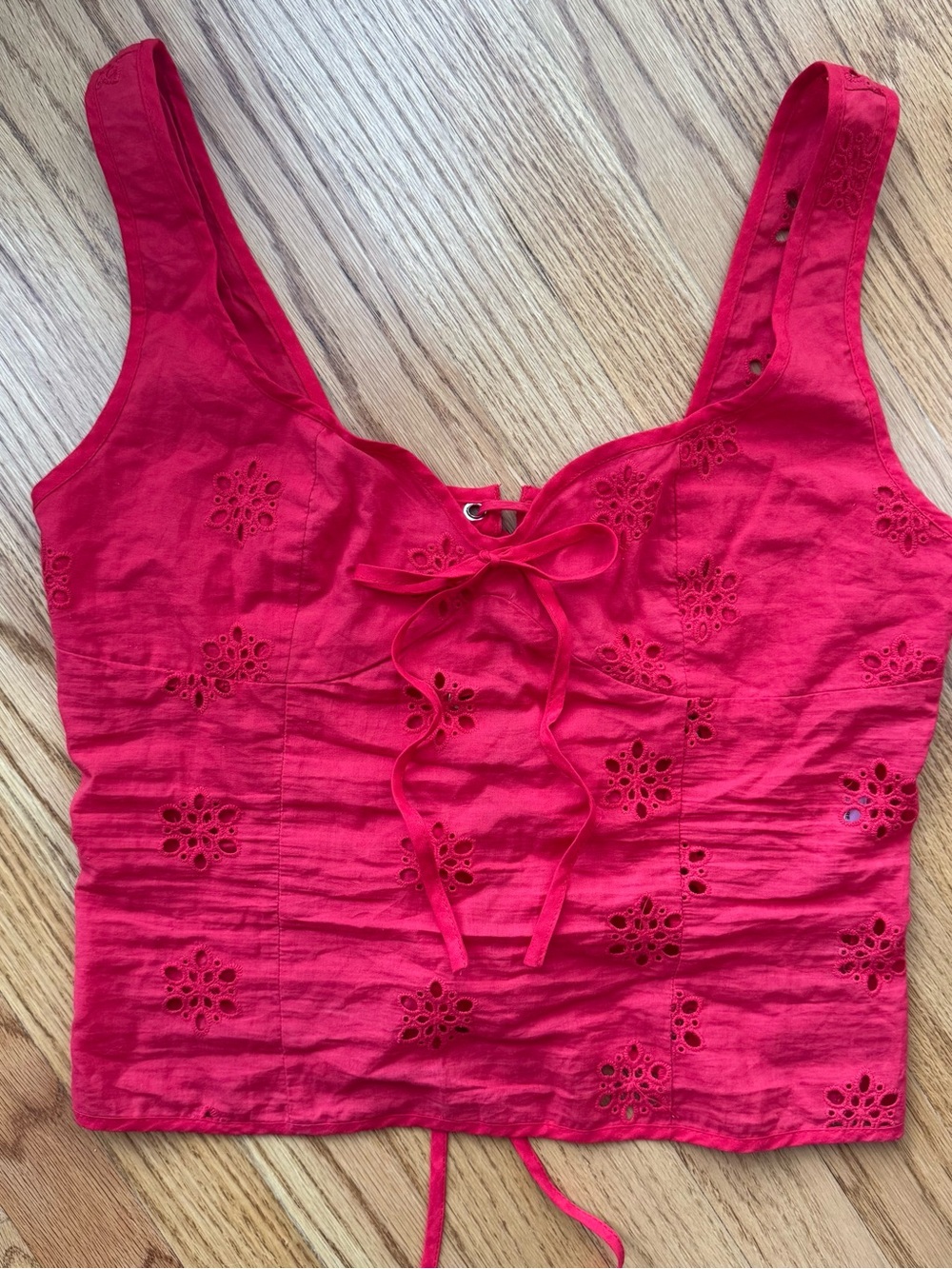 Princess Polly Eyelet Lace-Up Tank Top